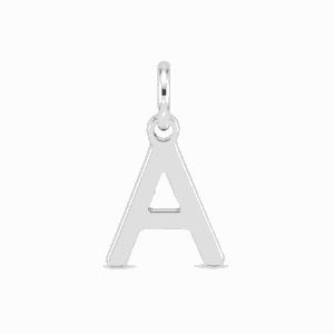 Charm lettre A argenté en acier inoxydable, pendentif alphabet pour bijou personnalisable Les Paulinas