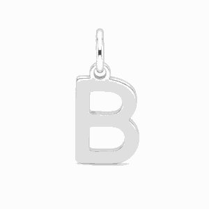Charm lettre B argenté en acier inoxydable, pendentif alphabet pour bijou personnalisable Les Paulinas
