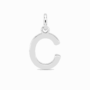Charm lettre C argenté en acier inoxydable, pendentif alphabet pour bijou personnalisable Les Paulinas