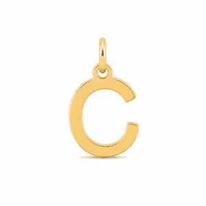 Charm initiale C doré en acier inoxydable, lettre C pour bijou personnalisable Les Paulinas