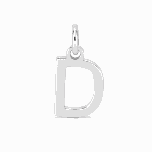 Charm lettre D argenté en acier inoxydable, pendentif alphabet pour bijou personnalisable Les Paulinas