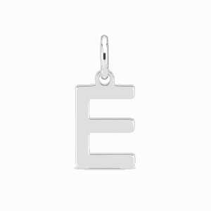 Charm lettre E argenté en acier inoxydable, pendentif alphabet pour bijou personnalisable Les Paulinas
