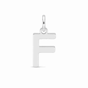 Charm lettre F argenté en acier inoxydable, pendentif alphabet pour bijou personnalisable Les Paulinas