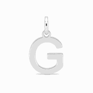 Charm lettre G argenté en acier inoxydable, pendentif alphabet pour bijou personnalisable Les Paulinas