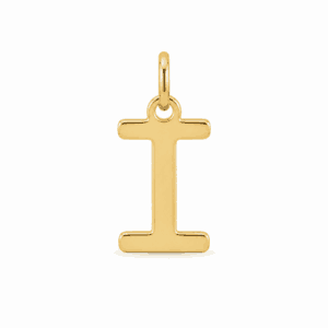 Charm initiale I doré en acier inoxydable, lettre I pour bijou personnalisable Les Paulinas