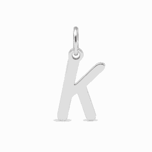 Charm lettre K argenté en acier inoxydable, pendentif alphabet pour bijou personnalisable Les Paulinas