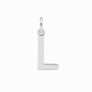 Charm lettre L argenté en acier inoxydable, pendentif alphabet pour bijou personnalisable Les Paulinas