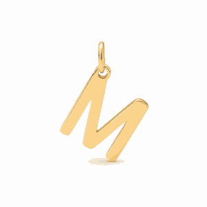 Charm initiale M doré en acier inoxydable, lettre M pour bijou personnalisable Les Paulinas