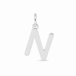 Charm lettre N argenté en acier inoxydable, pendentif alphabet pour bijou personnalisable Les Paulinas
