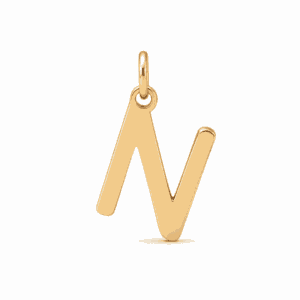 Charm initiale N doré en acier inoxydable, lettre N pour bijou personnalisable Les Paulinas