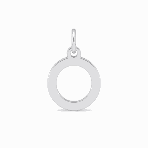 Charm lettre O argenté en acier inoxydable, pendentif alphabet pour bijou personnalisable Les Paulinas
