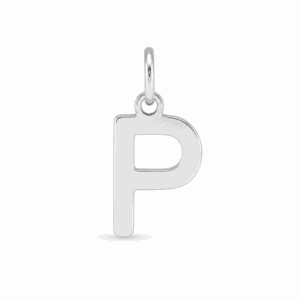 Charm lettre P argenté en acier inoxydable, pendentif alphabet pour bijou personnalisable Les Paulinas