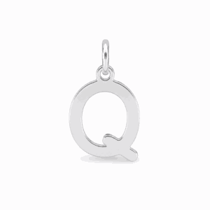 Charm lettre Q argenté en acier inoxydable, pendentif alphabet pour bijou personnalisable Les Paulinas