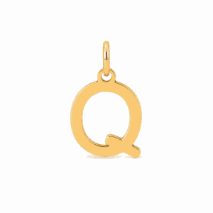 Charm initiale Q doré en acier inoxydable, lettre Q pour bijou personnalisable Les Paulinas