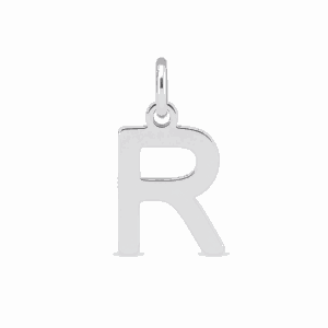 Charm lettre R argenté en acier inoxydable, pendentif alphabet pour bijou personnalisable Les Paulinas