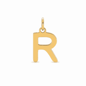 Charm initiale R doré en acier inoxydable, lettre R pour bijou personnalisable Les Paulinas