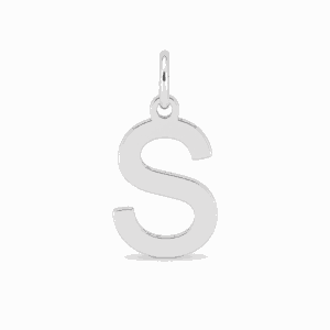 Charm lettre S argenté en acier inoxydable, pendentif alphabet pour bijou personnalisable Les Paulinas