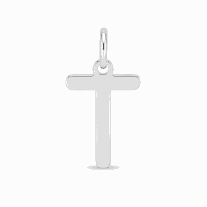 Charm lettre T argenté en acier inoxydable, pendentif alphabet pour bijou personnalisable Les Paulinas