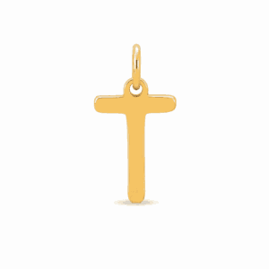 Charm initiale T doré en acier inoxydable, lettre T pour bijou personnalisable Les Paulinas