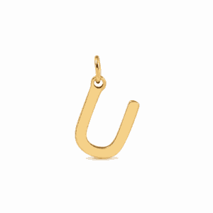 Charm initiale U doré en acier inoxydable, lettre U pour bijou personnalisable Les Paulinas