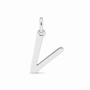 Charm lettre V argenté en acier inoxydable, pendentif alphabet pour bijou personnalisable Les Paulinas