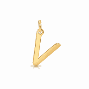 Charm initiale V doré en acier inoxydable, lettre V pour bijou personnalisable Les Paulinas