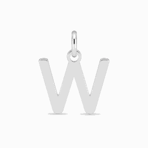 Charm lettre W argenté en acier inoxydable, pendentif alphabet pour bijou personnalisable Les Paulinas