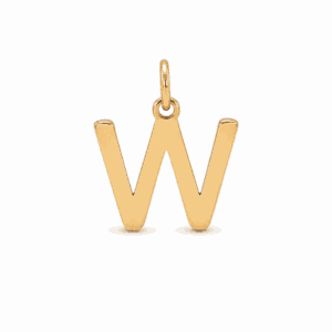 Charm initiale W doré en acier inoxydable, lettre W pour bijou personnalisable Les Paulinas