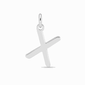 Charm lettre X argenté en acier inoxydable, pendentif alphabet pour bijou personnalisable Les Paulinas