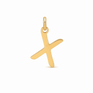 Charm initiale X doré en acier inoxydable, lettre X pour bijou personnalisable Les Paulinas