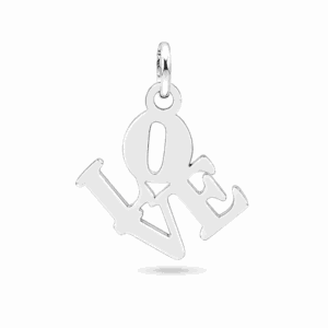 Charm Love argenté en acier inoxydable, pendentif message pour bijou personnalisable Les Paulinas