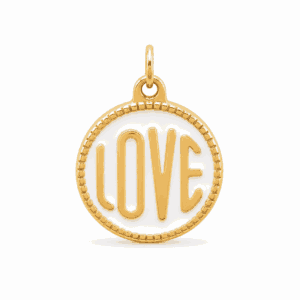 Charm Love blanc et doré en acier inoxydable pour bijou personnalisable Les Paulinas
