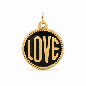 Charm Love noir et doré en acier inoxydable pour bijou personnalisable Les Paulinas