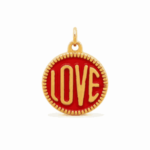 Charm Love rouge et doré en acier inoxydable pour bijou personnalisable Les Paulinas