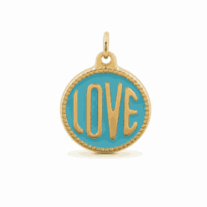Charm Love turquoise et doré en acier inoxydable pour bijou personnalisable Les Paulinas