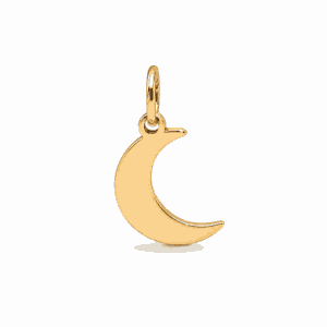 Charm lune doré en acier inoxydable en forme de croissant de lune, pour bijou personnalisable Les Paulinas