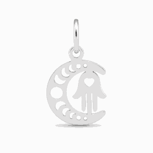 Charm main de Fatma argenté en acier inoxydable, symbole protecteur, pour bijou personnalisable Les Paulinas