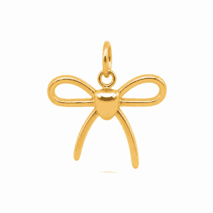 Charm nœud doré en acier inoxydable avec détails délicats, pour bijou personnalisable Les Paulinas