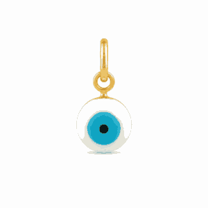 Charm œil blanc doré en acier inoxydable, pendentif œil protecteur pour bijou personnalisable Les Paulinas