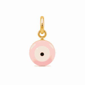 Charm œil rose doré en acier inoxydable, pendentif œil protecteur pour bijou personnalisable Les Paulinas