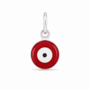 Charm œil rouge argenté en acier inoxydable avec émail rouge, pour bijou personnalisable Les Paulinas