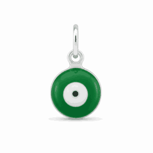 Charm œil vert argenté en acier inoxydable avec émail vert, pour bijou personnalisable Les Paulinas