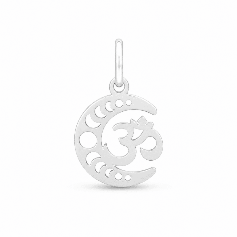 Les Paulinas, charm Om argenté en acier inoxydable Charm Om argenté en acier inoxydable, symbole spirituel, pour bijou personnalisable Les Paulinas