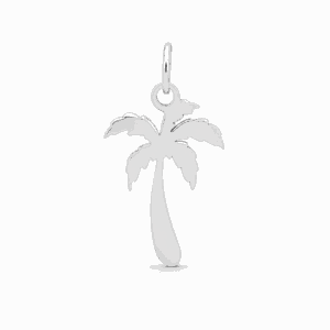 Charm palmier argenté en acier inoxydable, pendentif tropical pour bijou personnalisable Les Paulinas