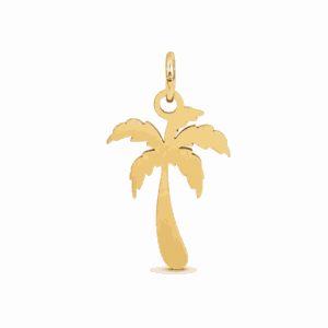 Charm palmier doré en acier inoxydable, pendentif tropical pour bijou personnalisable Les Paulinas