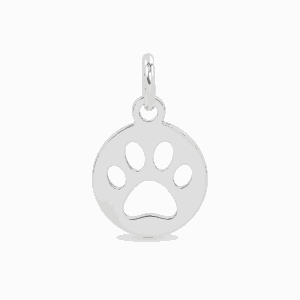 Charm patte d'animal argenté en acier inoxydable, pour bijou personnalisable Les Paulinas
