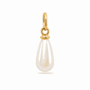 Charm perle goutte doré en acier inoxydable avec perle en forme de goutte, pour bijou personnalisable Les Paulinas