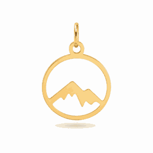 Charm montagne Pic du Midi d'Ossau doré en acier inoxydable, pour bijou personnalisable Les Paulinas