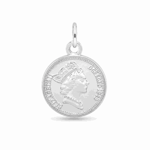 Charm pièce de monnaie argenté en acier inoxydable, pour bijou personnalisable Les Paulinas