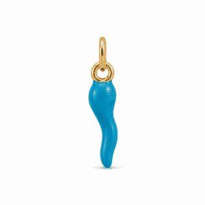 Charm piment bleu doré en acier inoxydable, pendentif coloré pour bijou personnalisable Les Paulinas